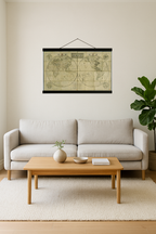 1816 World Map (Japanese Hemispheres, Kyoto-Centered Inset)