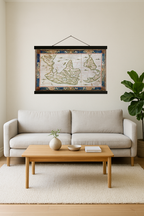 1566 World Map (Portolan Chart, South-Up)