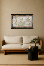 1566 World Map (Portolan Chart, South-Up)