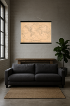 1810 World Map (Relief Shading, Eagle Cartouche)