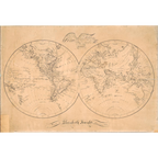1810 World Map (Relief Shading, Eagle Cartouche)
