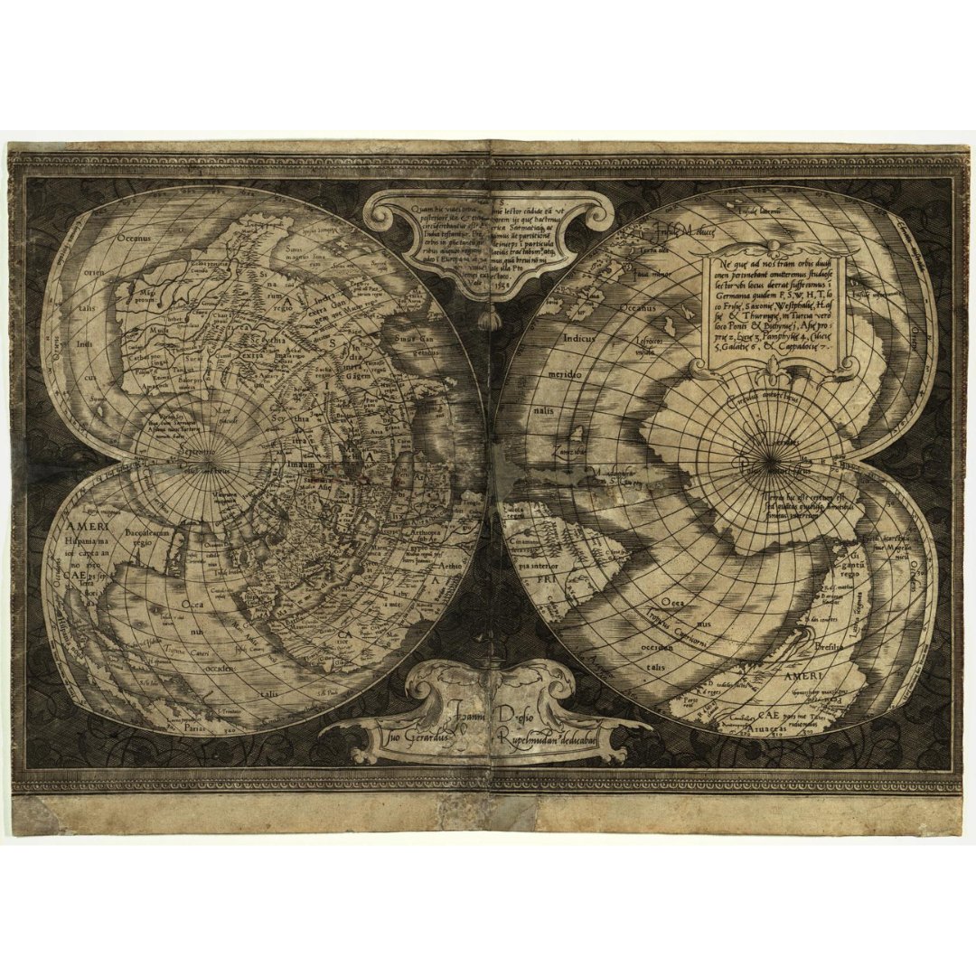1538 World Map (Double Cordiform Projection)