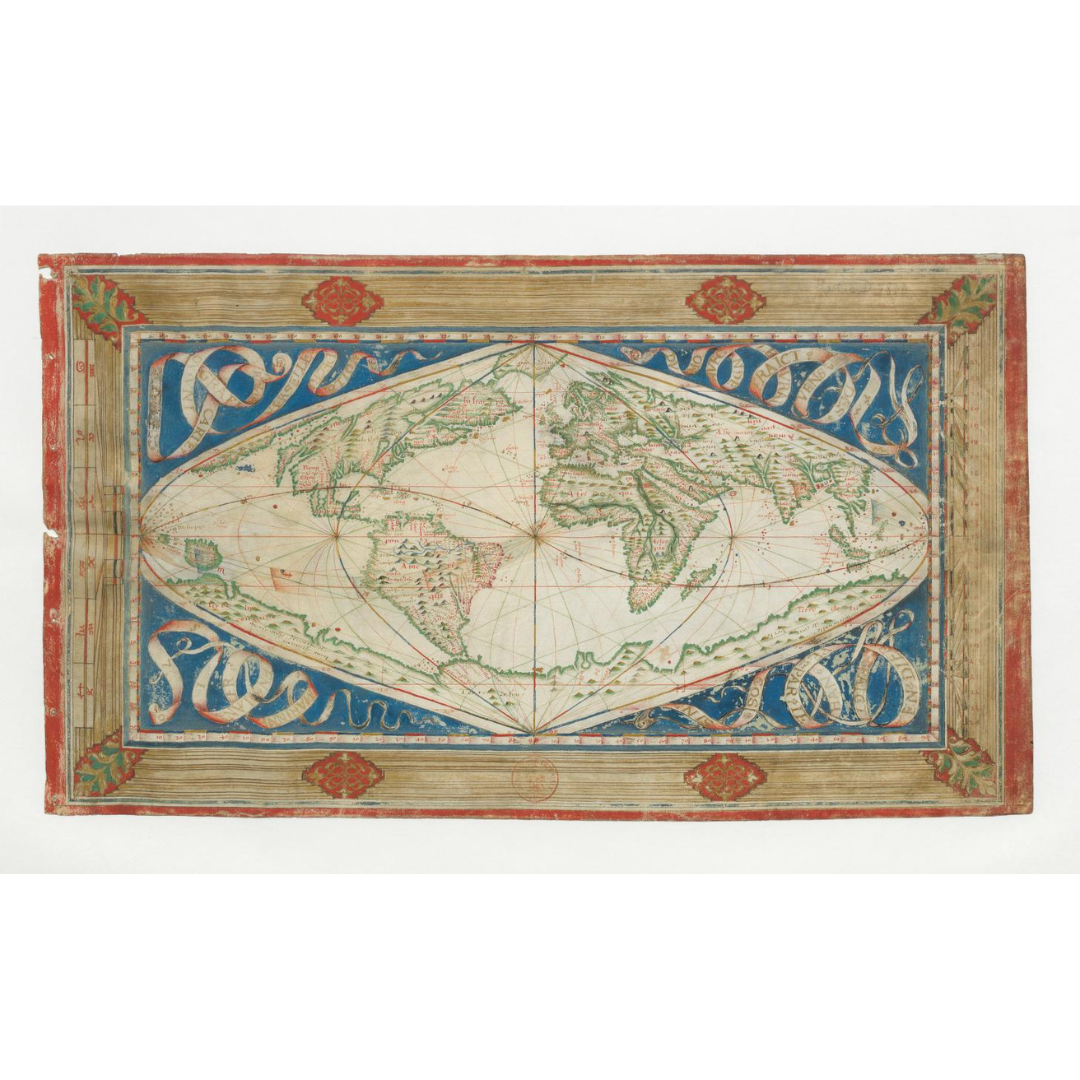 1570 World Map (Sinusoidal Projection, Path of the Winds)